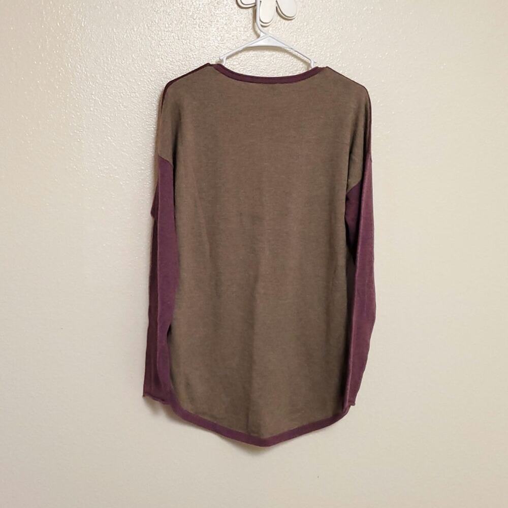 SMARTWOOL Wool Blend Color Block Long Sleeve Top Sweater Sz Large - Picture 6 of 6